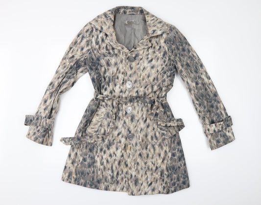 Preworn Womens Beige Animal Print  Jacket  Size 10