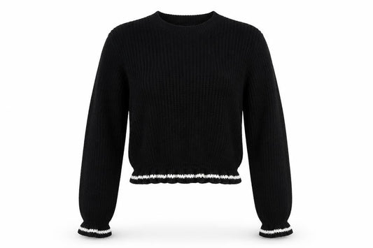 Front view of Select women’s black jumper, size UK 12