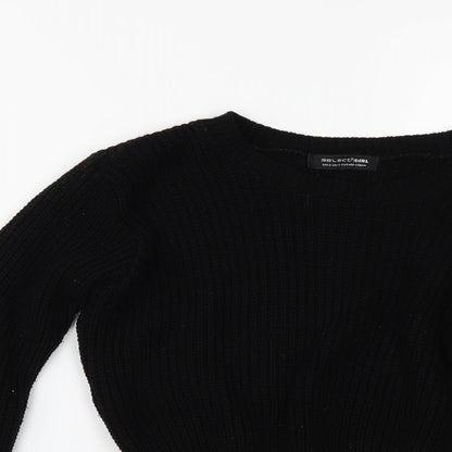 Close-up detail of Select women’s black jumper, size UK 12