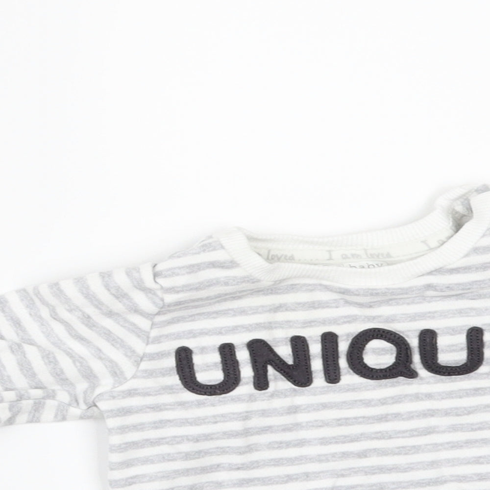 F&FF Baby White Striped  Pullover Jumper Size 3-6 Months