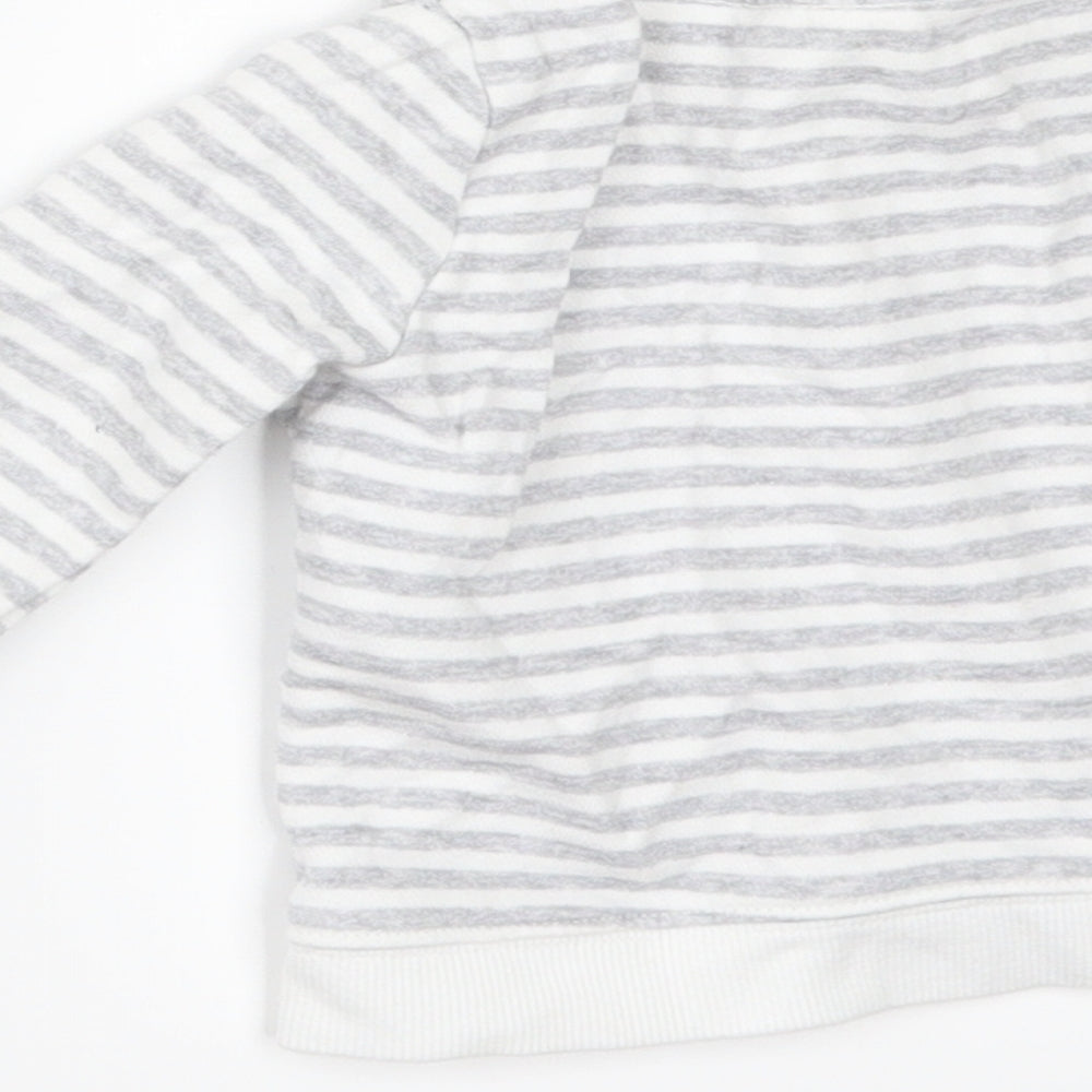 F&FF Baby White Striped  Pullover Jumper Size 3-6 Months