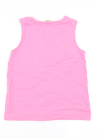 Back view of H&M girls’ pink basic t-shirt, size 9-10, years