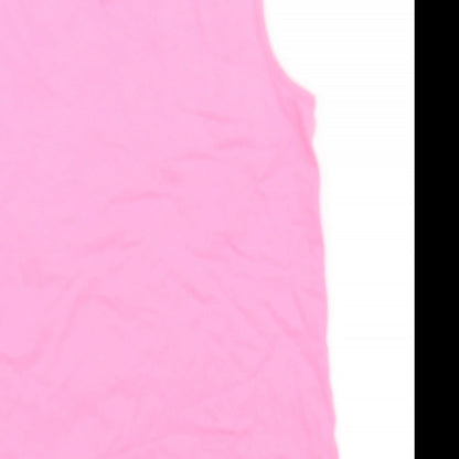 Brand and care label for H&M girls’ pink basic t-shirt, size 9-10, years