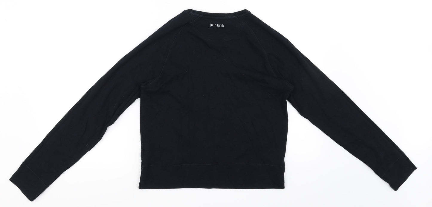 Per Una Mens Black   Pullover Jumper Size L