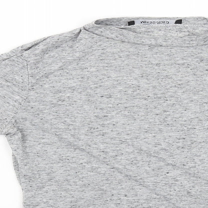 Close-up detail of Misguided women’s grey jumper, size UK 10