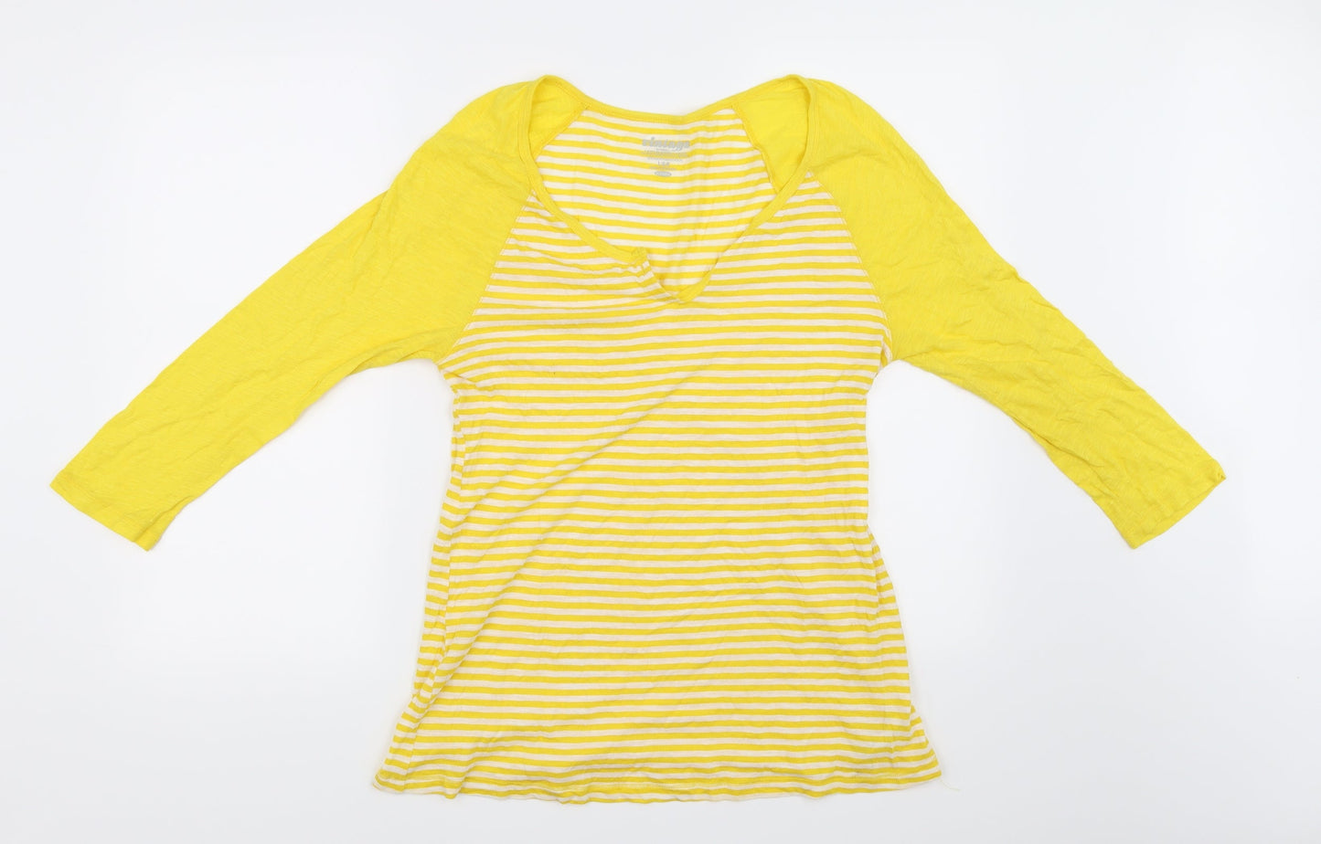 Vintage Womens Yellow   Basic T-Shirt Size L