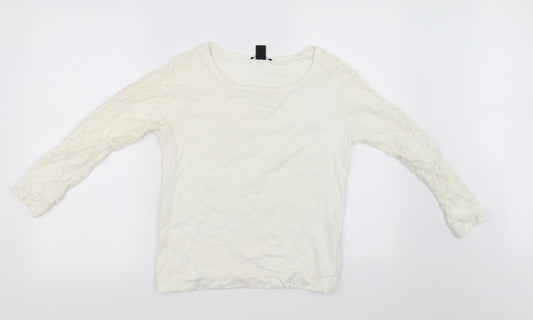 H&M Womens White   Pullover Jumper Size 4