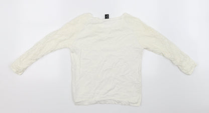 Back view of H&M women’s white jumper, size UK 4