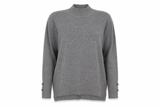 Front view of Peacocks women’s grey jumper, size UK 12