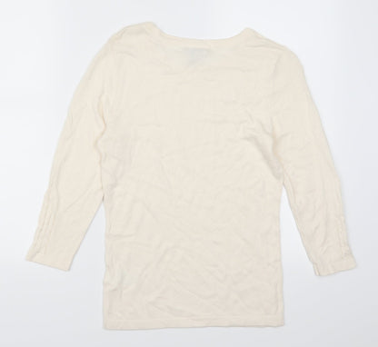 Back view of H&M women’s ivory jumper, size XS