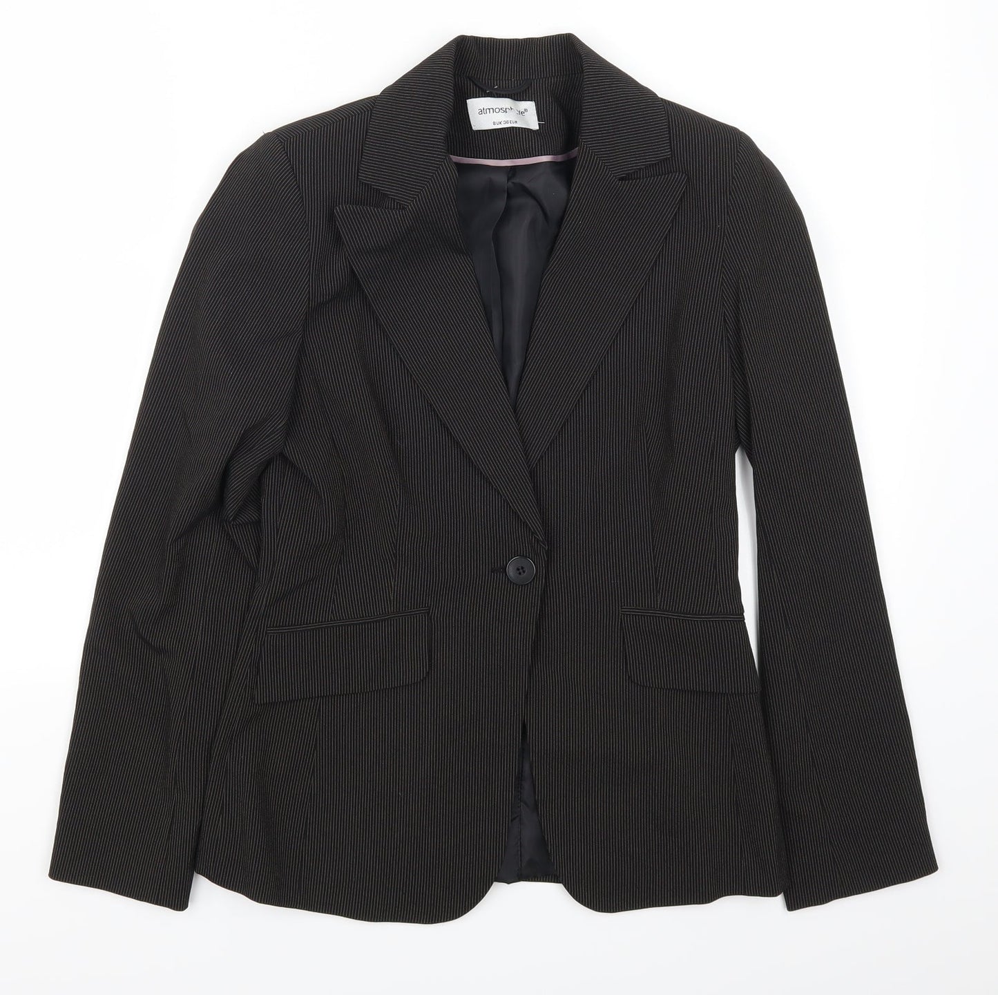 Marks and Spencer Womens Black Striped  Jacket Suit Jacket Size 8