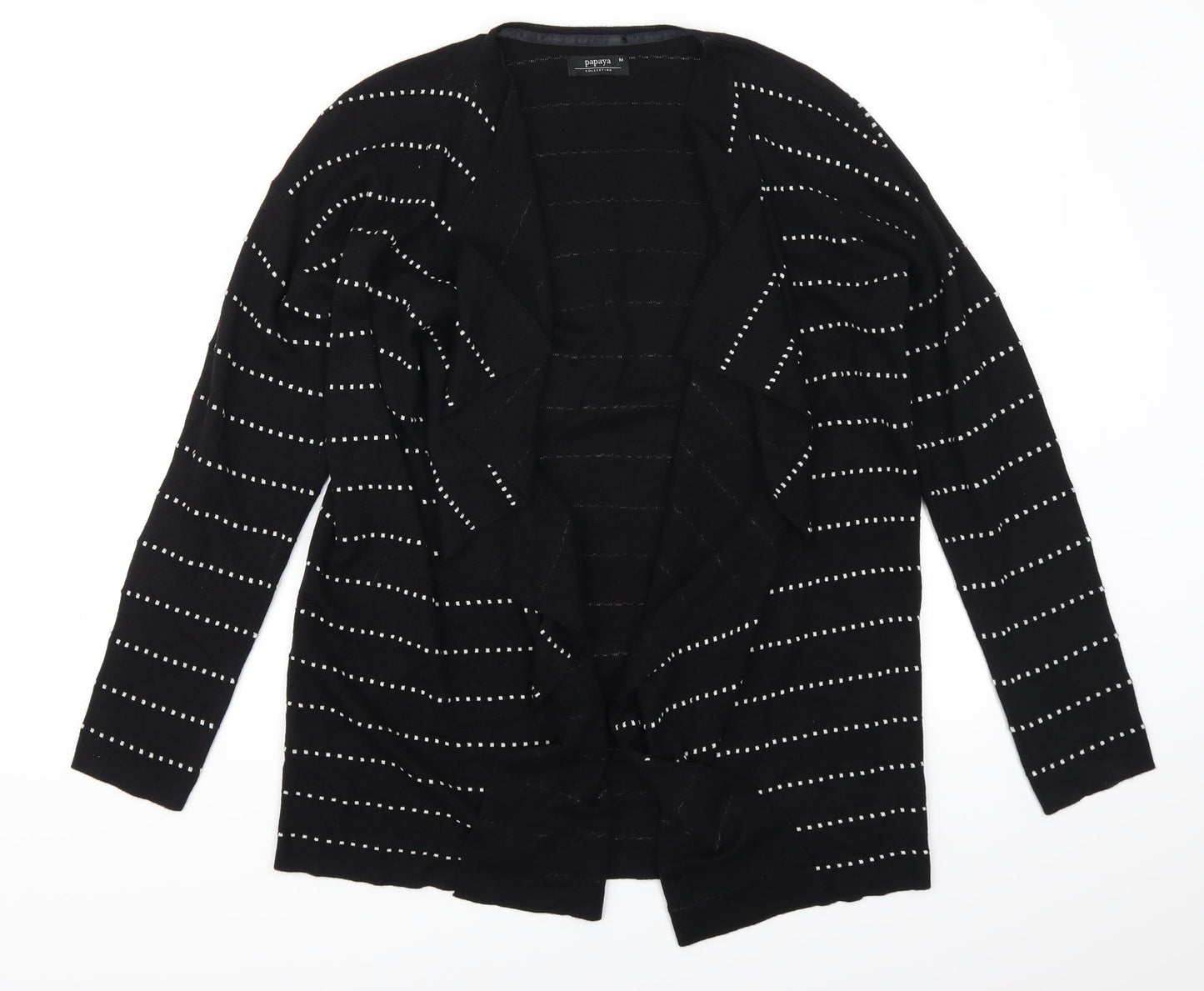 Papaya Womens Black Striped  Cardigan Jumper Size M