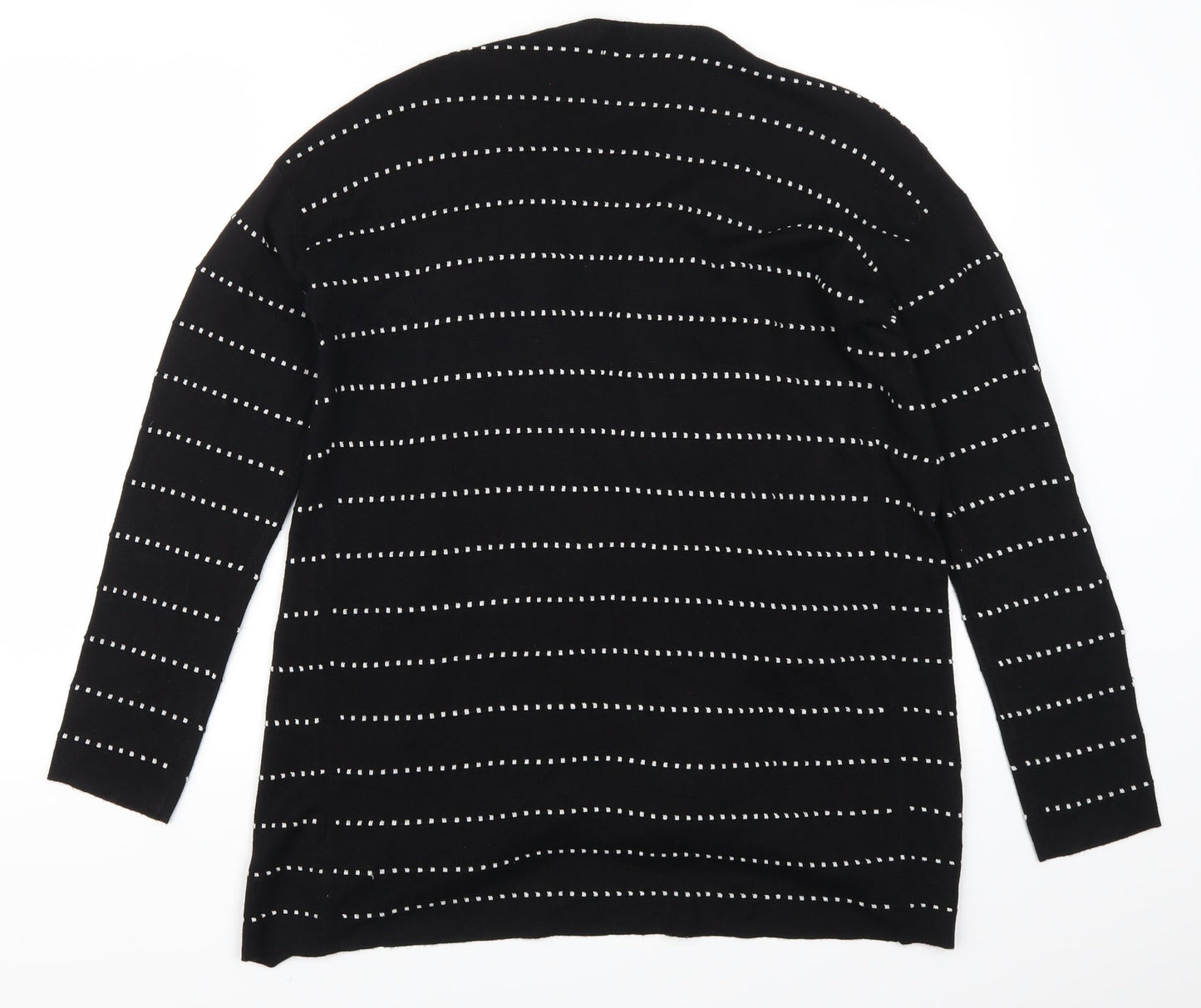 Papaya Womens Black Striped  Cardigan Jumper Size M