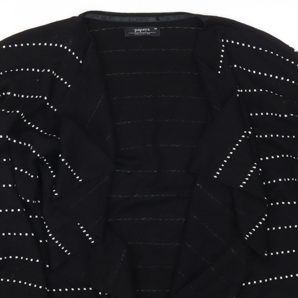 Papaya Womens Black Striped  Cardigan Jumper Size M