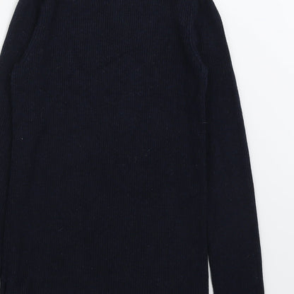 Brand and care label for Debenhams women’s blue jumper, size UK 10