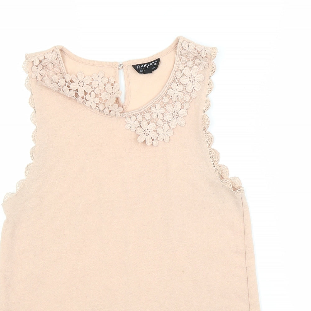 Topshop Womens Beige   Basic Blouse Size 8