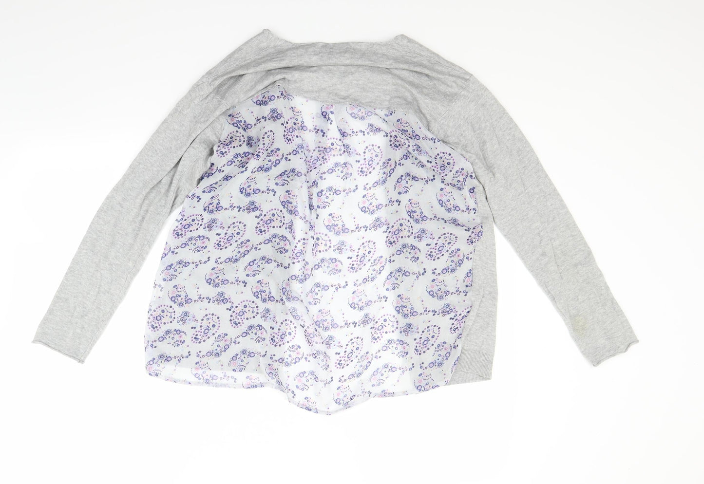 Mia ella Womens Grey Floral  Cardigan Jumper Size S
