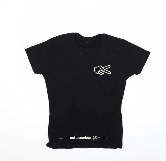Preworn Womens Black   Basic T-Shirt Size M  - Cut the carbon