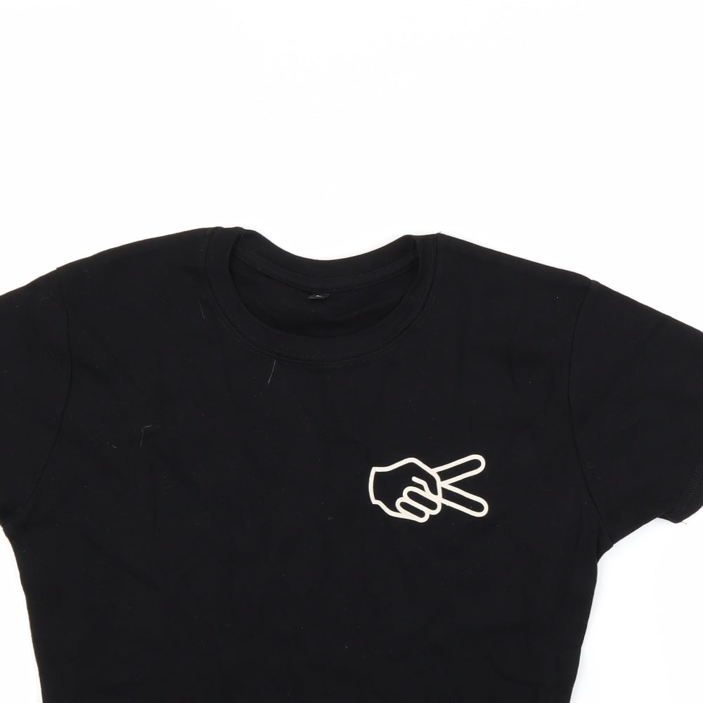 Preworn Womens Black   Basic T-Shirt Size M  - Cut the carbon