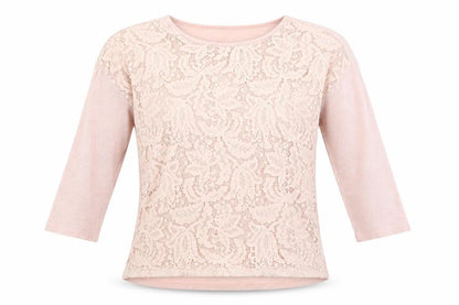 Front view of Dorothy Perkins women’s pink floral jumper, size UK 10