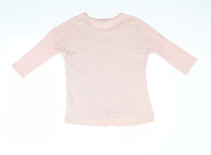 Back view of Dorothy Perkins women’s pink floral jumper, size UK 10