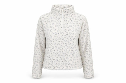 New Look Womens White Animal Print Fleece Pullover Sweatshirt Size S