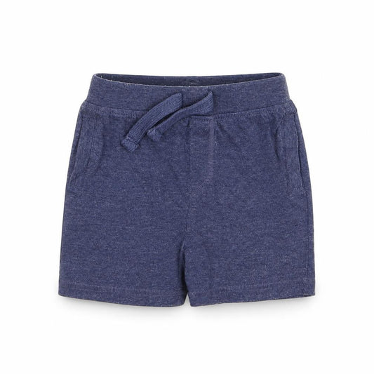 Front view of F&F boys’ blue jersey cropped trousers, size 12-18, months
