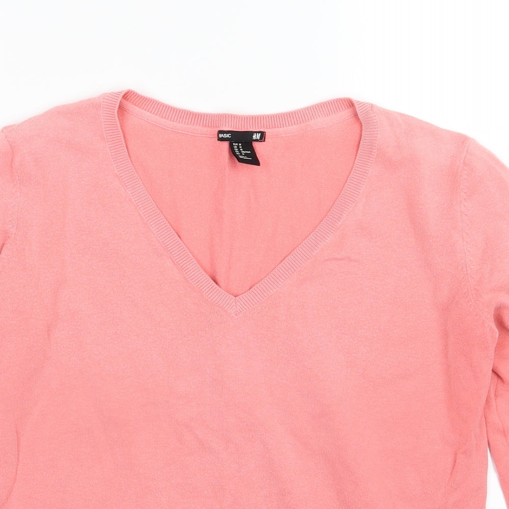 H&M Womens Pink  Knit Pullover Jumper Size M