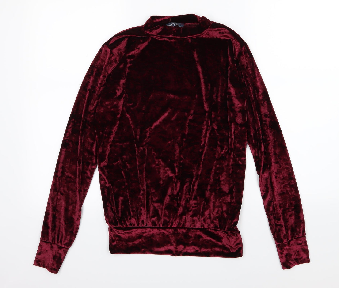 Signature Womens Purple  Velour Pullover Sweatshirt Size M  - Burgundy