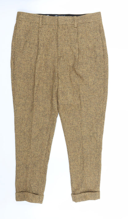 ASOS Womens Brown   Cropped Trousers Size 32 L32 in