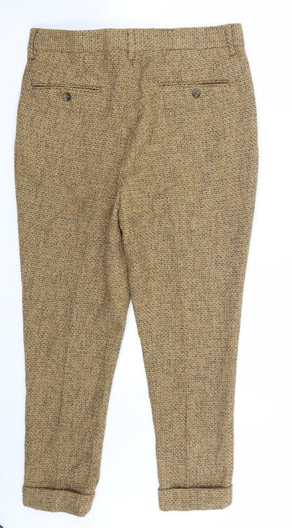 ASOS Womens Brown   Cropped Trousers Size 32 L32 in