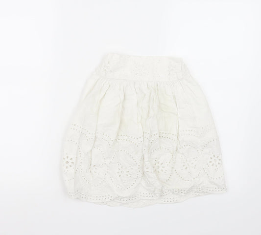 Zara Girls White   A-Line Skirt Size 5 Years