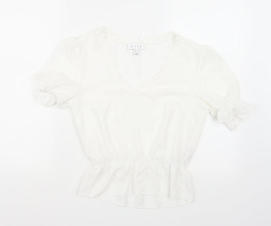Topshop Womens White   Basic T-Shirt Size 6