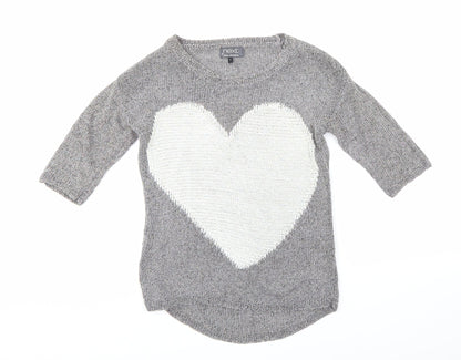 Additional front view of Next women’s grey knit jumper, size UK 6