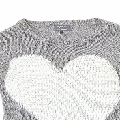 Close-up detail of Next women’s grey knit jumper, size UK 6