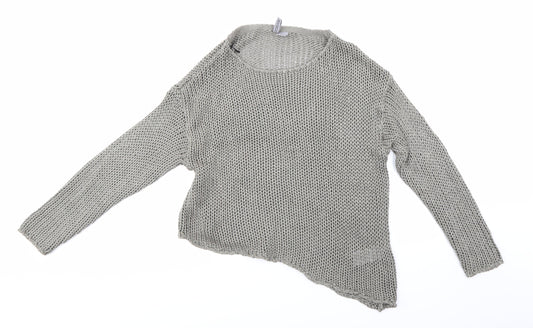 H&M Womens Grey  Knit Pullover Jumper Size M