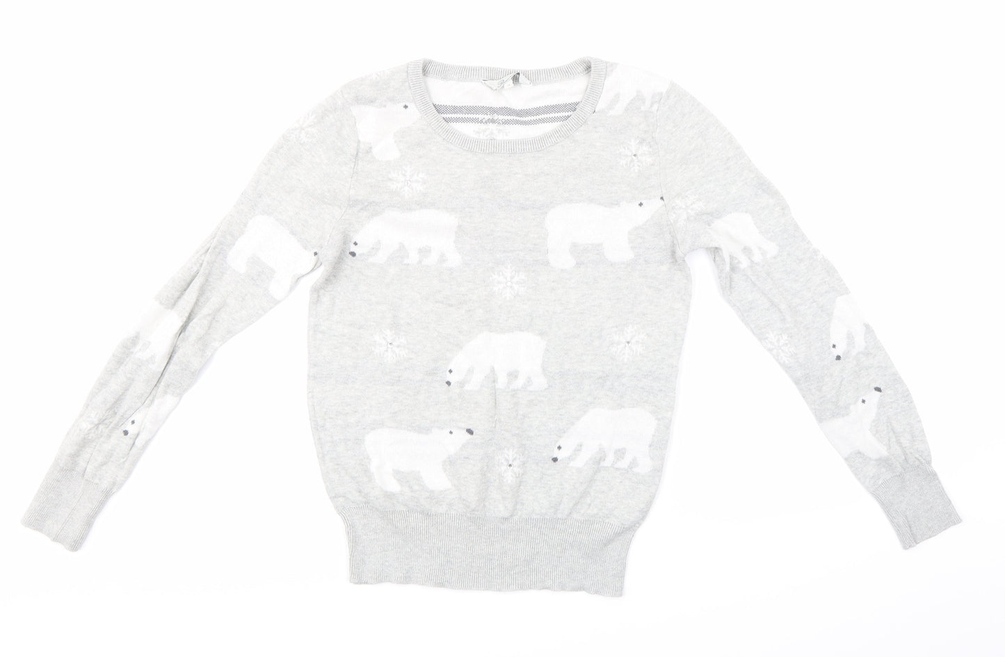 Peacocks Womens Grey  Knit Pullover Jumper Size 10