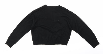 Back view of H&M women’s black knit jumper, size S