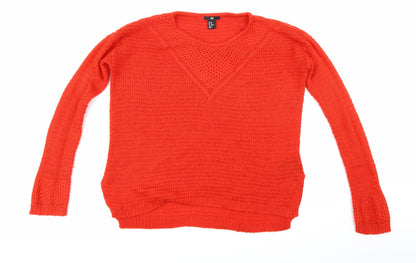 Additional front view of H&M women’s red knit jumper, size XS