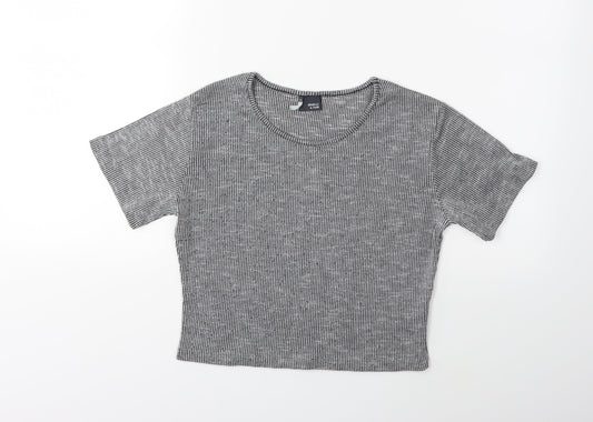 Sparkle & Fade Womens Grey   Basic T-Shirt Size M
