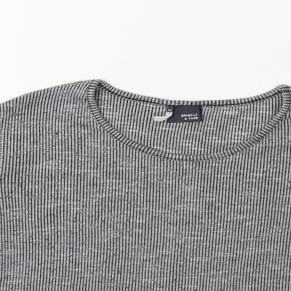 Sparkle & Fade Womens Grey   Basic T-Shirt Size M