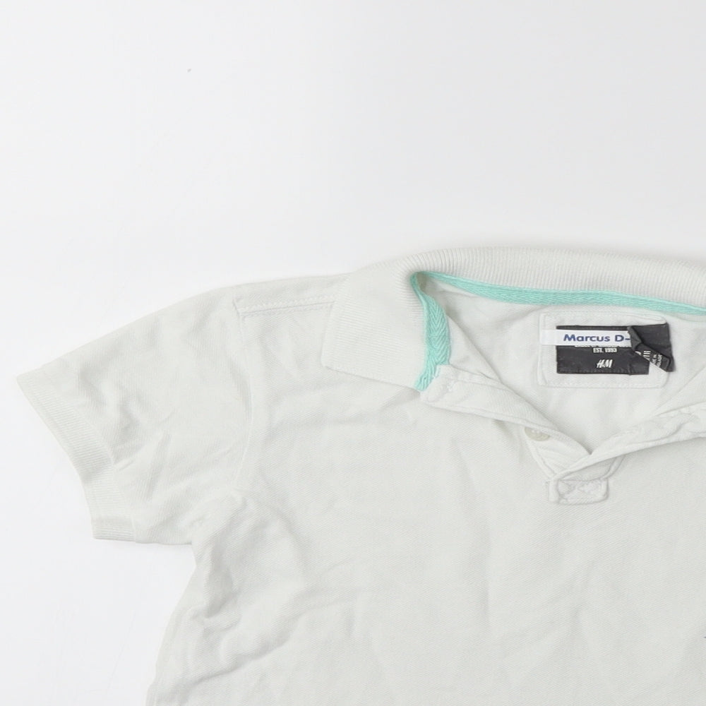 H&M Boys White   Basic Polo Size 5-6 Years