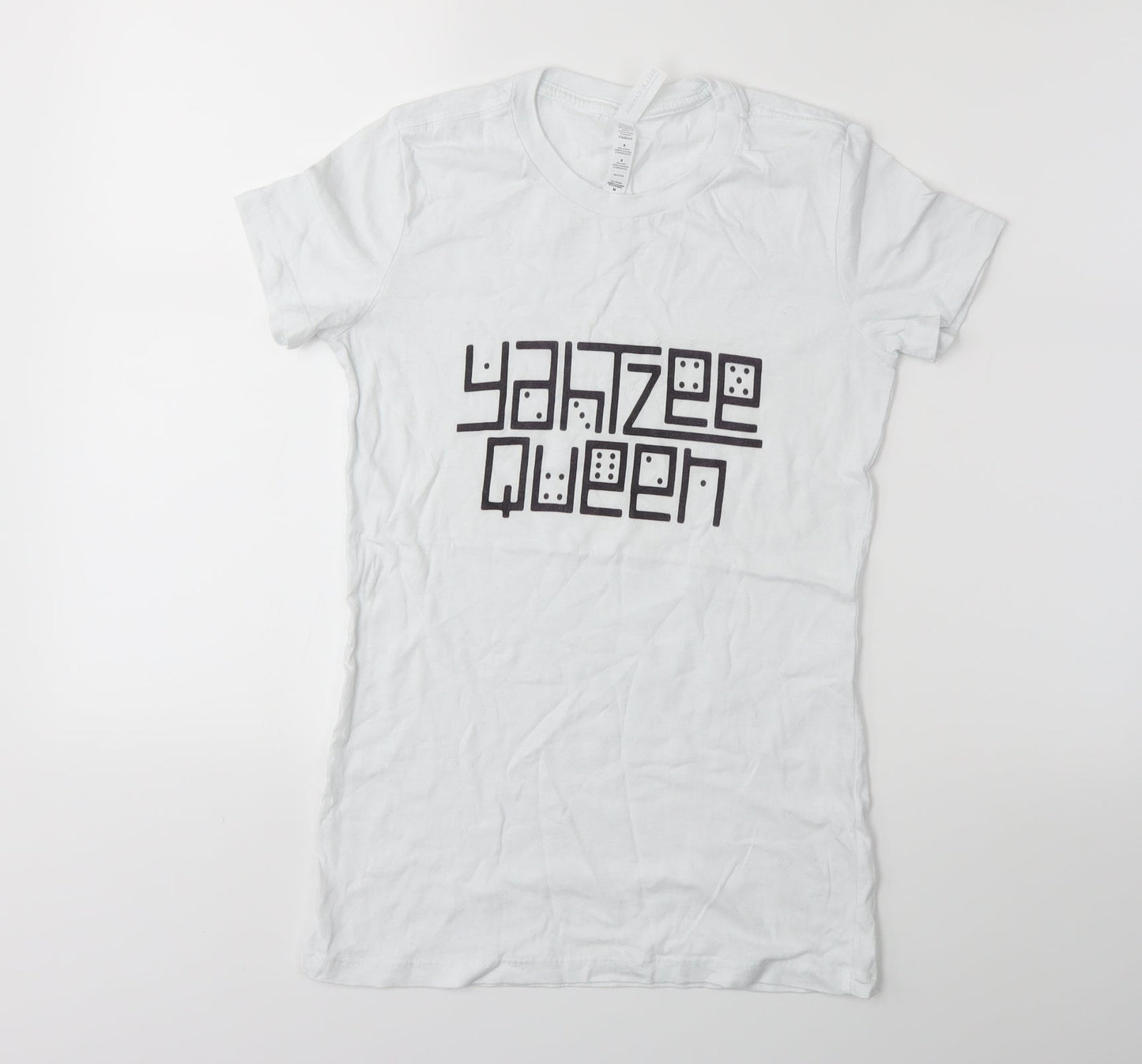 Bella + Canvas Womens White   Basic T-Shirt Size M  - YAHTZEE QUEEN