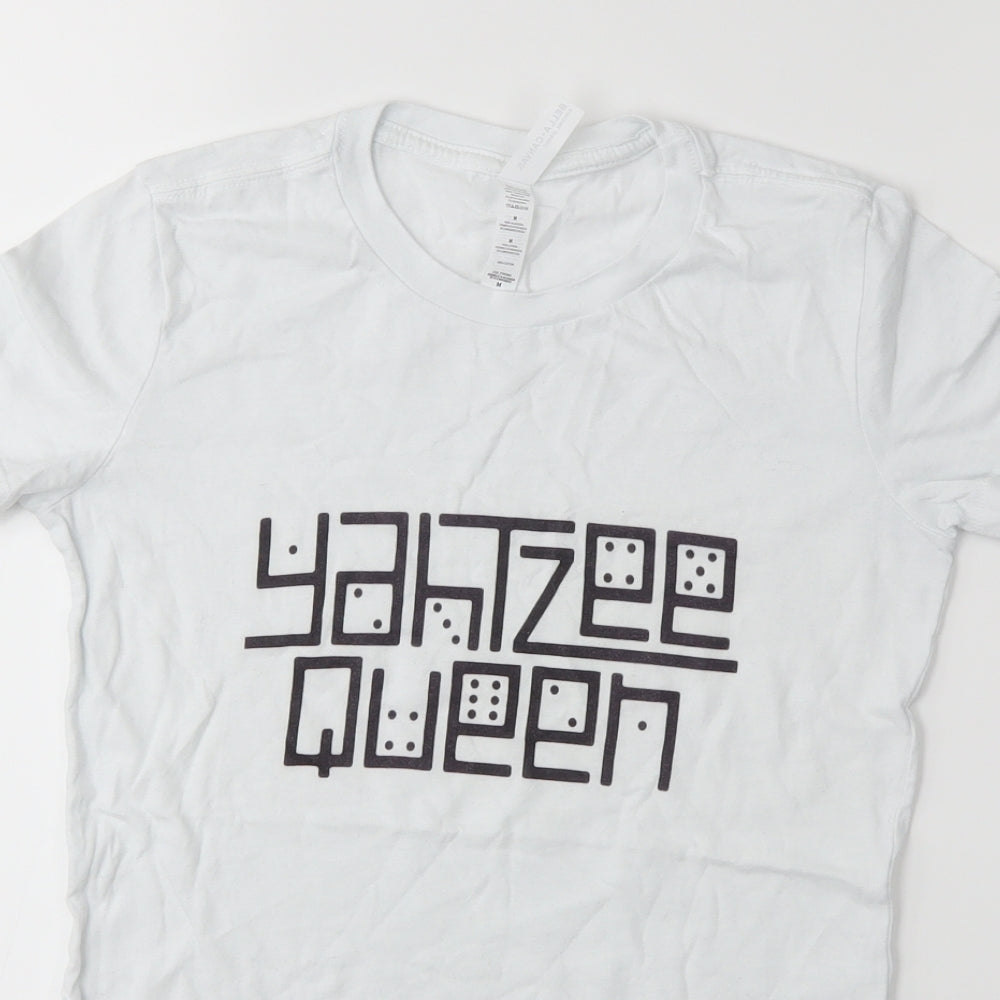 Bella + Canvas Womens White   Basic T-Shirt Size M  - YAHTZEE QUEEN