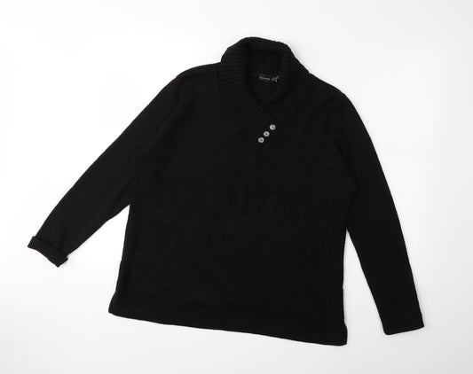 victoria - eve Womens Black  Knit Pullover Jumper Size M