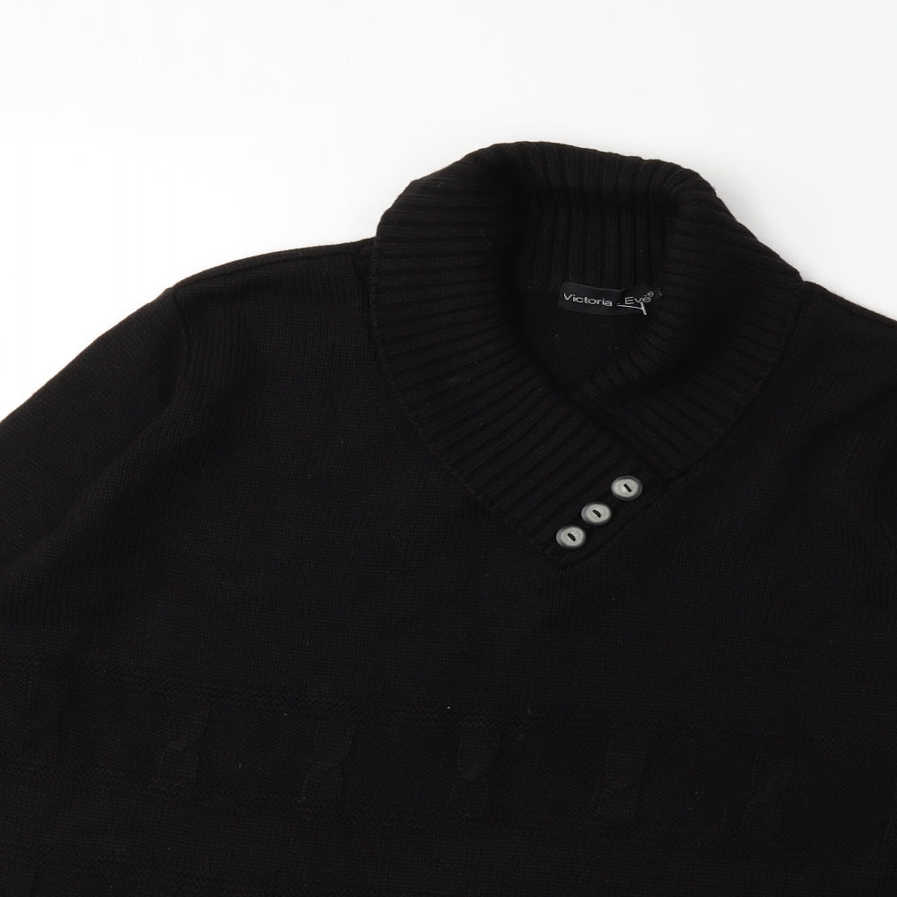 victoria - eve Womens Black  Knit Pullover Jumper Size M