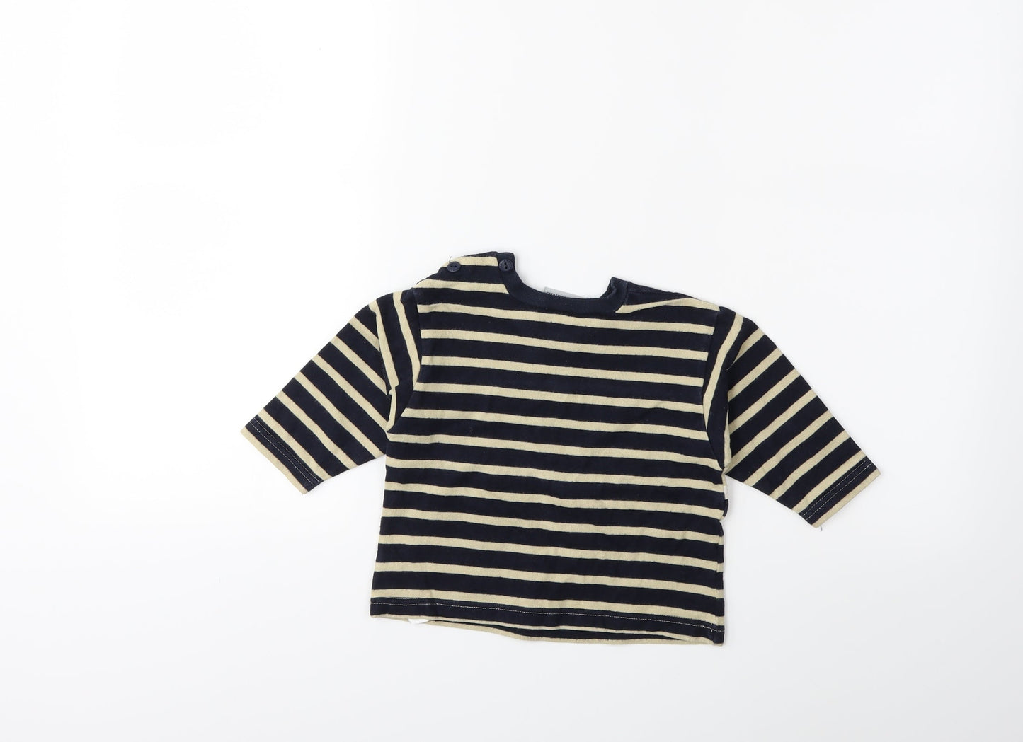 IKKS Baby Beige Striped  Basic T-Shirt Size 12 Months
