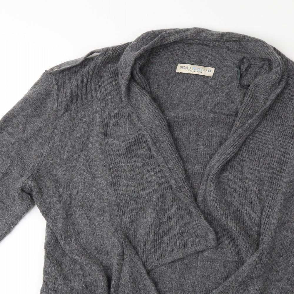 Marks and Spencer Womens Grey  Knit Cardigan Jumper Size 16