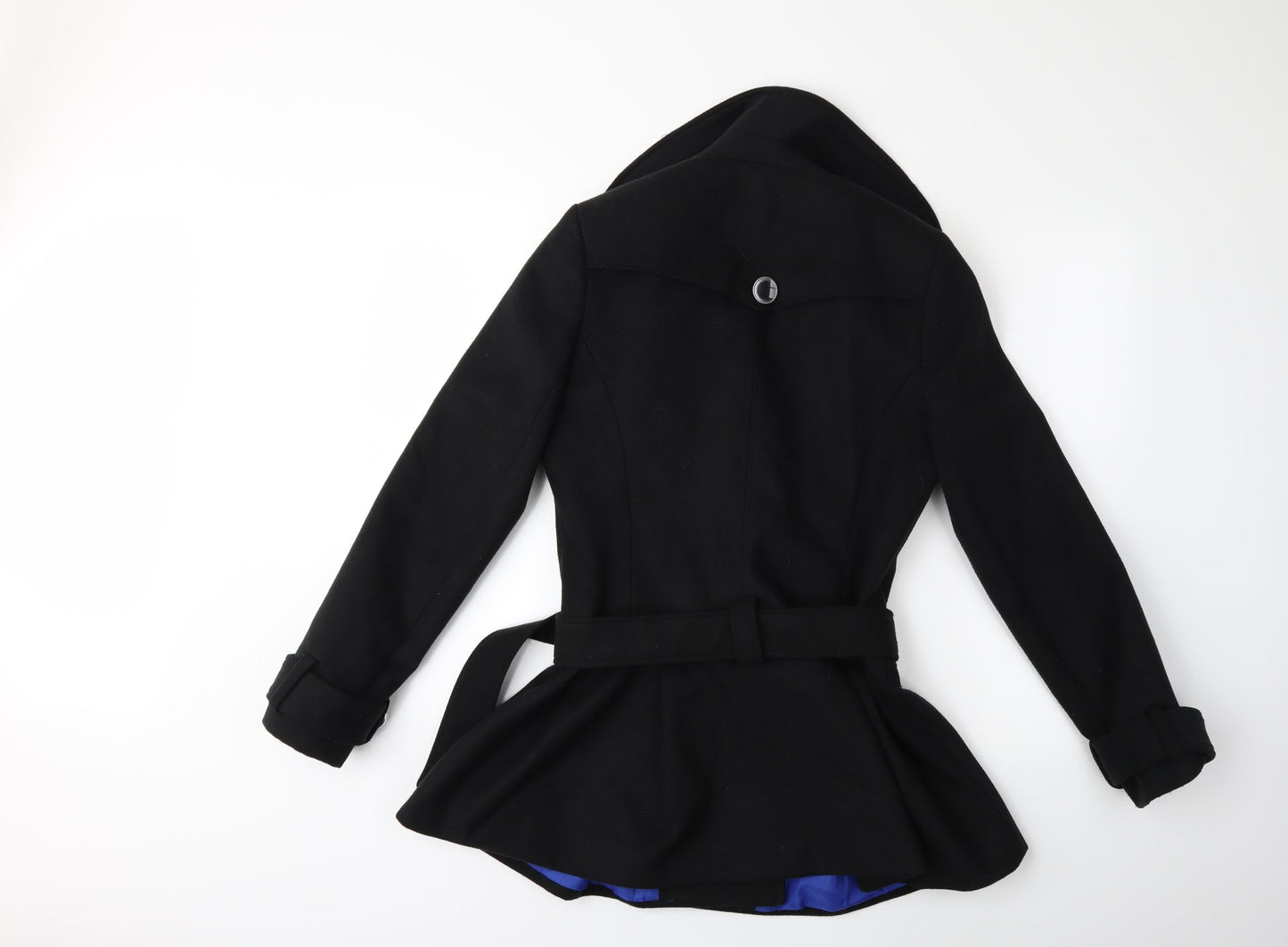 Be Beau Womens Black   Overcoat Coat Size 10