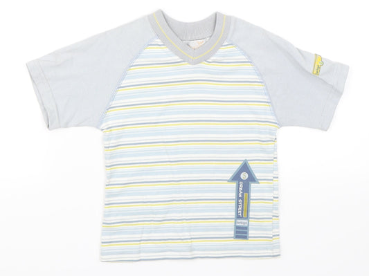 Berlingot Boys Grey Striped  Basic T-Shirt Size S